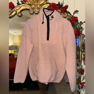 Light pink Shepra super comfy pull over half sip sweater size small Love tree
